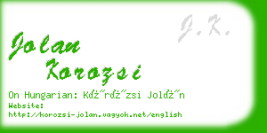 jolan korozsi business card